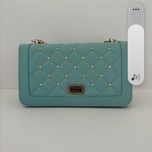 Badgley Mischka Teal Quilted Crossbody Bag